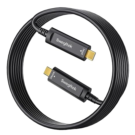 Fiber Optic USB C Cable 65ft,10Gbps HighSpeed Data Transfer