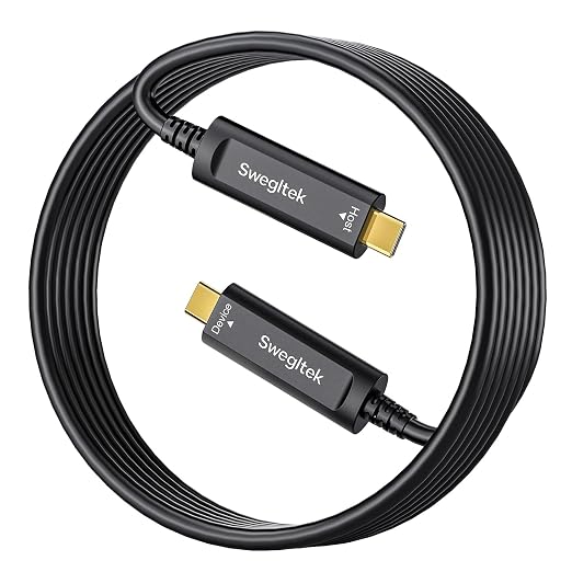 Fiber Optic USB C Cable 65ft,10Gbps HighSpeed Data Transfer