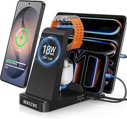 5 in 1 Wireless Charger for Samsung, Fast Charging Station Dock Stand