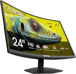 New! Sceptre Curved 24-inch Prime Gaming Monitor 1080p 1500R 1ms up to 180Hz DisplayPort x2 HDMI x2 Build-in Speakers, Machine Black 2027 (C248B-FW180T Series)
