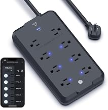 Geeni Surge Ultra Smart 8-Outlet Surge Protector, No Hub, 6 ft. Cord, Black - Image 1
