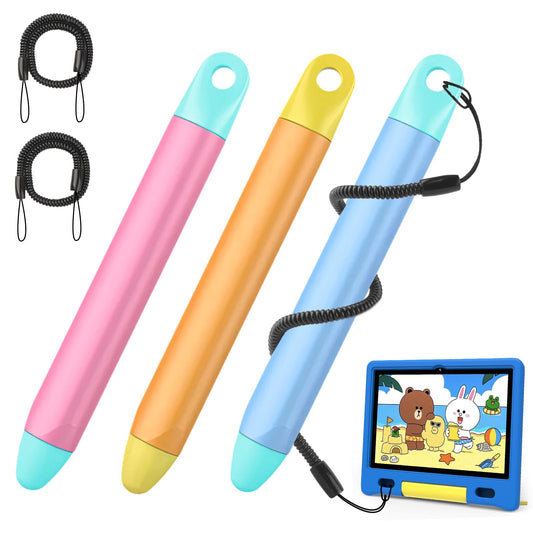 Kid-Friendly Stylus Pen with Tethers for All Touch Screen Devices, 3 Pack