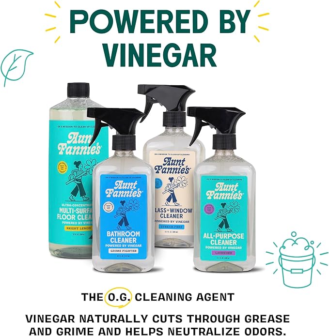 Aunt Fannie's Natural Cleaning Vinegar Wipes, Multipurpose Surface Cleaner, Bright Lemon Scent, 35 Count (Pack of 1)