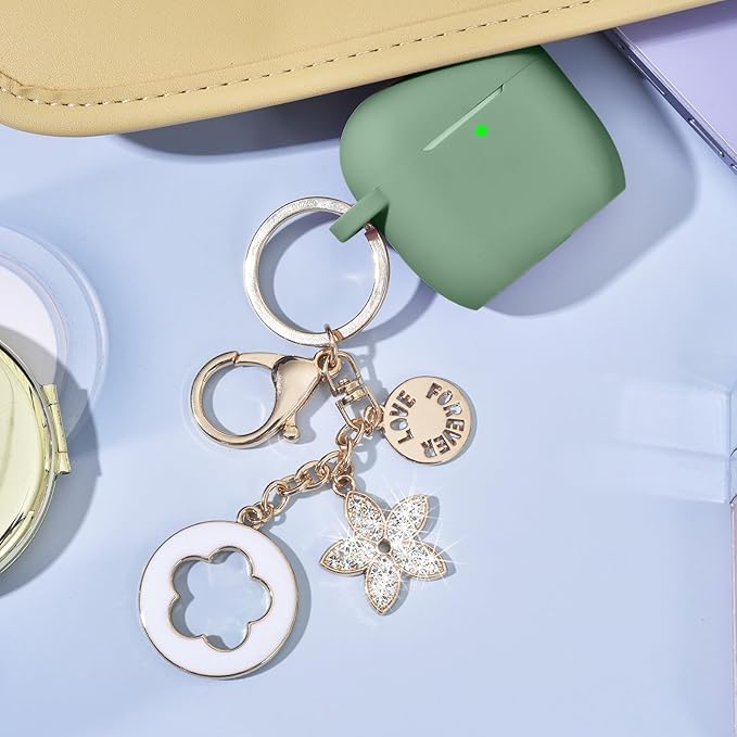 Case for Apple Airpods 4 - VISOOM Airpods 4 Cases 2024 Cover Women Anti-Drop Silicone iPods 4 Earbuds Wireless Accessorie Charging Cases Girl Bling Keychain for Airpod iPods 4th Generation