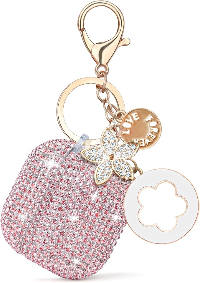 VISOOM Cute Jewelry Case for Airpods 4 Cases 2024 Cover Women, Sparkly Air pods 4 Gen Cases Hard TPU Airpod Case 4th Generation Glitter iPods 4 Cases with Bling Keychain for iPods Earbuds Airpods 4th