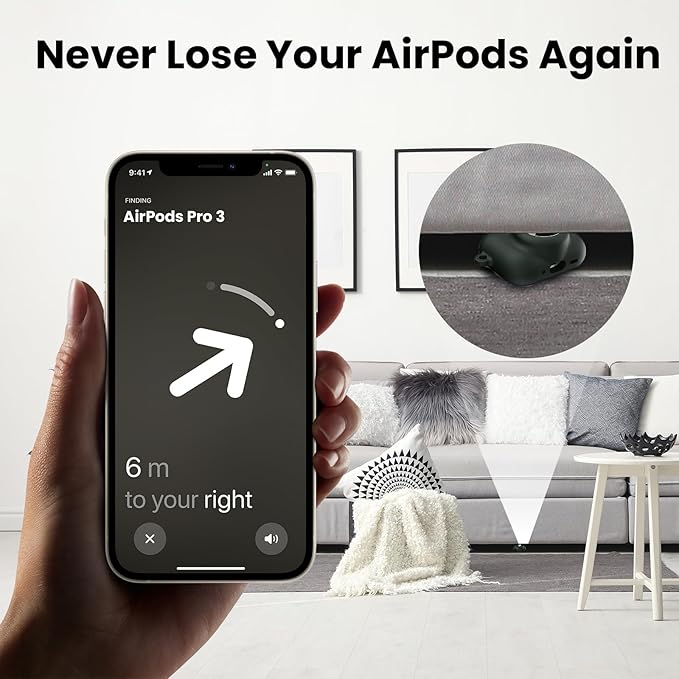 2 in 1 Silicone Case Compatible with AirPods Pro 3 and AirTag 2/1, Shockproof Protective Case Cover for AirPods Pro 3rd Generation 2025 with Cleaner Kit & Carabiner (Dark Green)