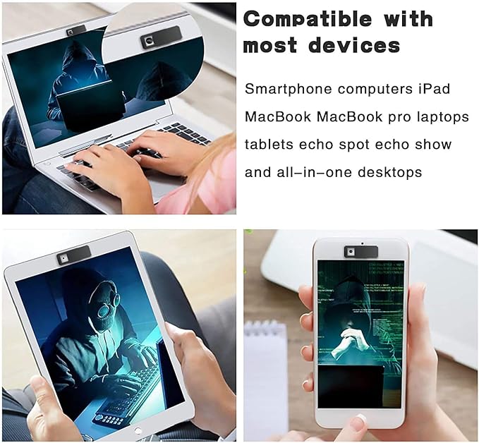 Huaxi Camcover-Webcam Cover, Laptop Camera Cover Slide Ultra Thin for Computer, MacBook Pro, MacBook Air, iPad, iMac, iPhone, Protect Webcam Privacy, Black