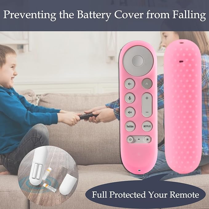Protective Sleeve Set for Google TV Streamer 4K 2024 Chromecast Remote Case and Box Cover Glow in The Dark Glow Pink