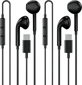 [Apple MFi Certified] USB C Headphones for iPhone 18 17 16 15 Pro Max 2Pack