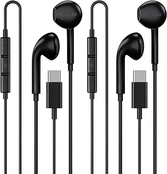 [Apple MFi Certified] USB C Headphones for iPhone 18 17 16 15 Pro Max 2Pack