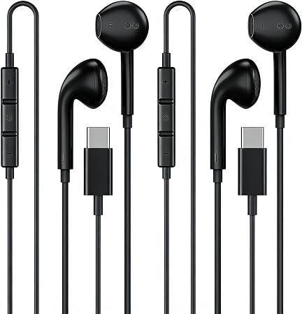 [Apple MFi Certified] USB C Headphones for iPhone 18 17 16 15 Pro Max 2Pack