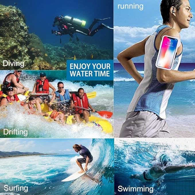 Underwater Photography Waterproof Phone Case Pouch Compatible iPhone XSMAX Enhanced Underwater Cell Phone Dry Bag Camera O Lens Protector with Armband Ring Full Sealed Waterproof Case IPX8 Certified