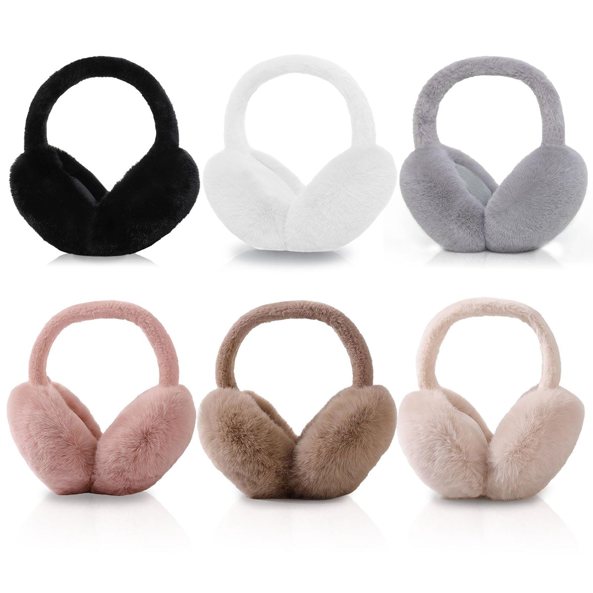 6 Pcs Foldable Winter Earmuffs for Women & Men
