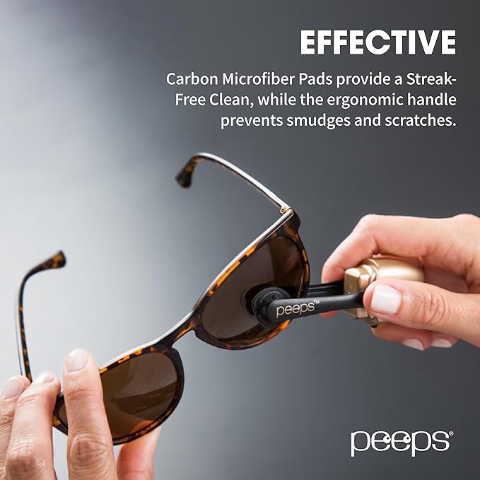 CarbonKlean Peeps Eyeglass Cleaner - Efficient and Durable Carbon Microfiber Technology - Exclusively Used by NASA - 500 Uses (Red, 2 Pack)