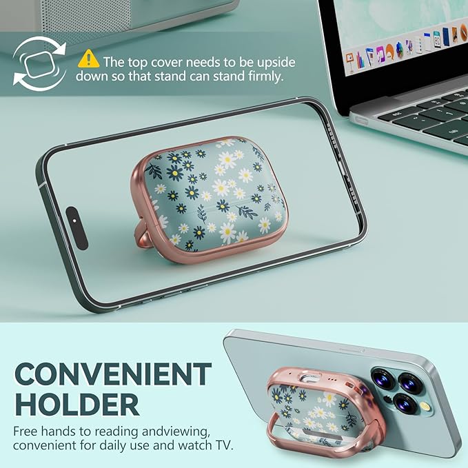 Inesore for AirPods Pro 2nd Generation Case Cover with Lock, Flowers Cute Air Pods Pro 2 Case Hard iPod Pro Cases for Women Girls with Cleaner Kit (2023 USB-C /2022/2019) - Green Daisy