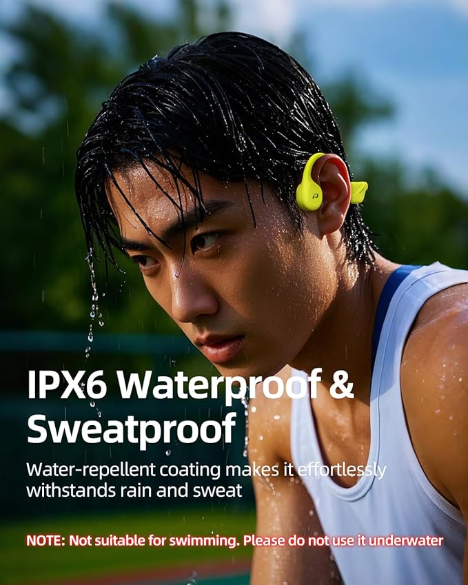Bone Conduction Headphones,Open Ear Headphones with Mic,Wireless Bluetooth Running Headphones,IPX6 Waterproof Earbuds,Type-C Quick Charging Earphones for Sports Workout Hiking Cycling Gift