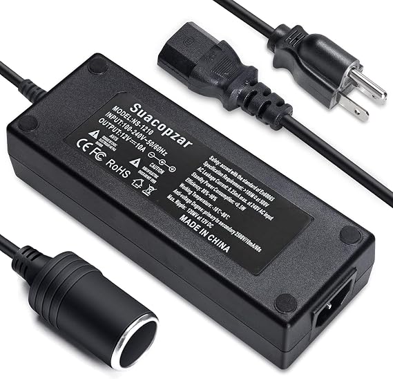 AC to DC Converter 110V to 12V 10A 120W Power Supply 8FT Adapter
