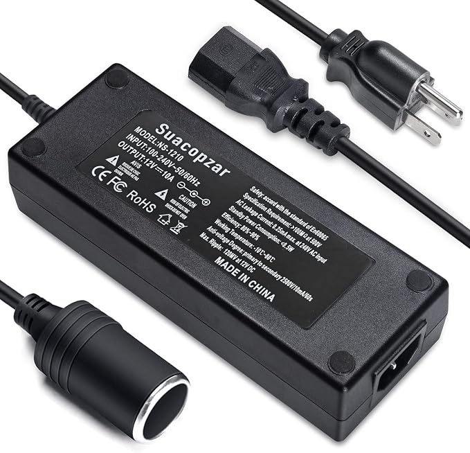 AC to DC Converter 110V to 12V 10A 120W Power Supply 8FT Adapter