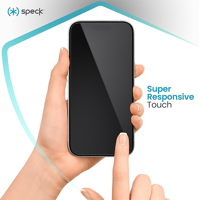 Speck ShieldView iPhone 16 Pro Screen Protector - Ultra-Thin 0.33mm Glass With 9H Coating - Easy Installation Kit Included