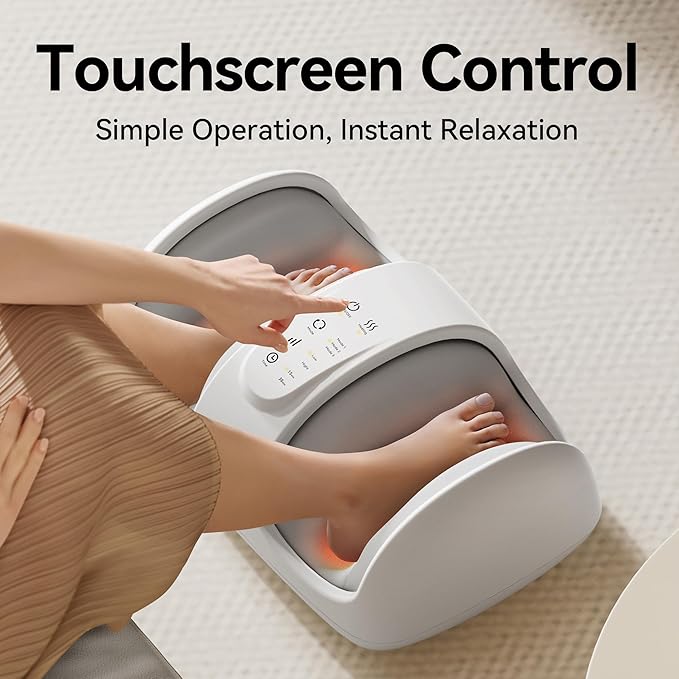 Foot and Calf Massager with Heat, Cloud Foot Massager for Neuropathy, Plantar Fasciitis and Circulation, Shiatsu Foot Massager Machine with Massage Roller for Pain Relief, Gifts for Women/Men