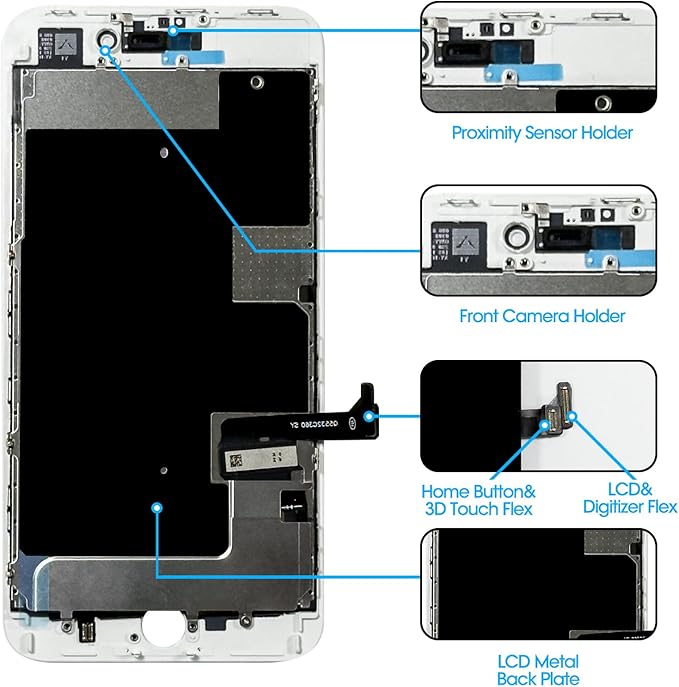 for iPhone 8 Plus Screen Replacement 5.5', 3D Touch Display Full Repair kit, Digitizer Assembly with Tools Set, Tempered Glass, Instruction