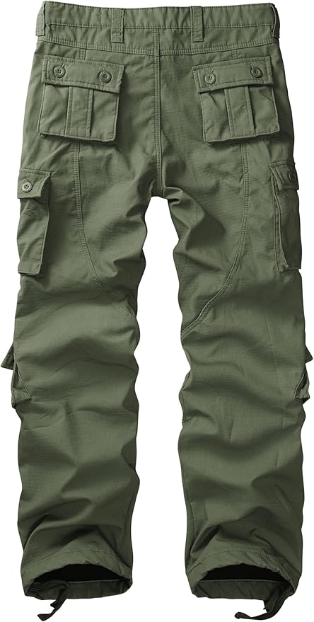 KOCTHOMY Men’s Fleece Lined Hiking Pants,Winter Outdoor Thermal Casual Work Cargo Pants with Multi Pockets, No Belt.
