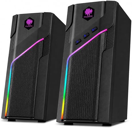 W-206RE Monitor Speakers for PC, RGB Gaming Bluetooth Audio