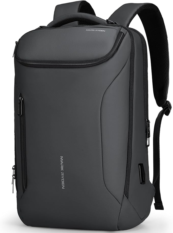 MARK RYDEN Business Backpack for Men, Waterproof High Tech Backpack with Sport Car Shape Design and USB Charging Port, Travel Laptop Backpack Fits 17.3 Inch Notebook