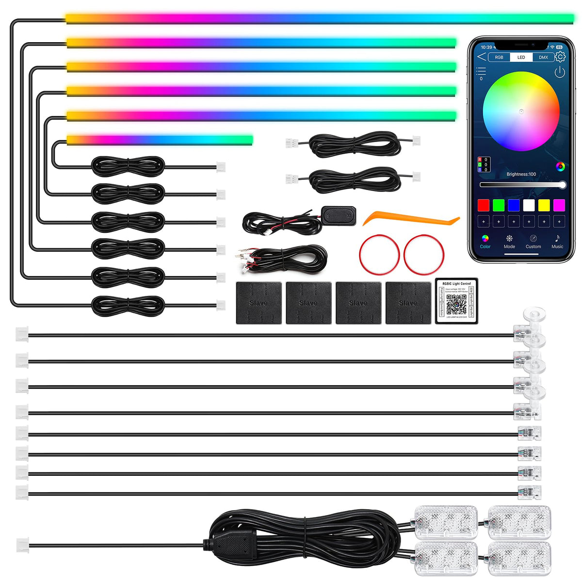 Dreamcolor Acrylic Interior Car LED Strip Light with | Outdoor Lightin - Image 1