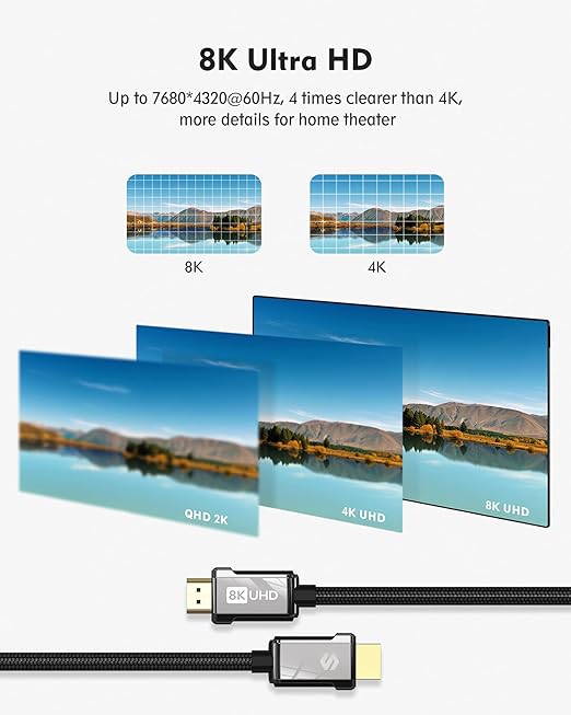 Silkland HDMI ARC Cable for Soundbar 3.3FT, [e ARC, ARC, HDCP 2.2, Ethernet] High Speed 18Gbps HDMI Cable, Braided HDMI Cord for Sound bar, UHD TV