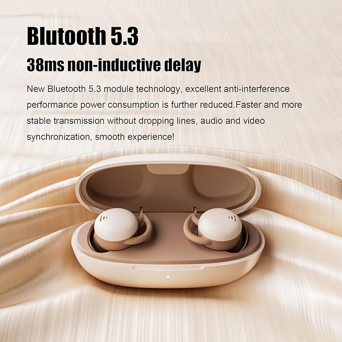 Sleep Earbuds, Invisible Sleeping Headphones Wireless Bluetooth 5.3 Headphones for Side Sleepers - 35dB Noise Blocking Earplugs with 6H Playtime and Comfortable Fit for Sleeping, Sport Milk