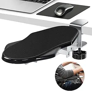 Arm Rest for Desk, 180 Degree Rotating Elbow Pad, Wrist Support, Black