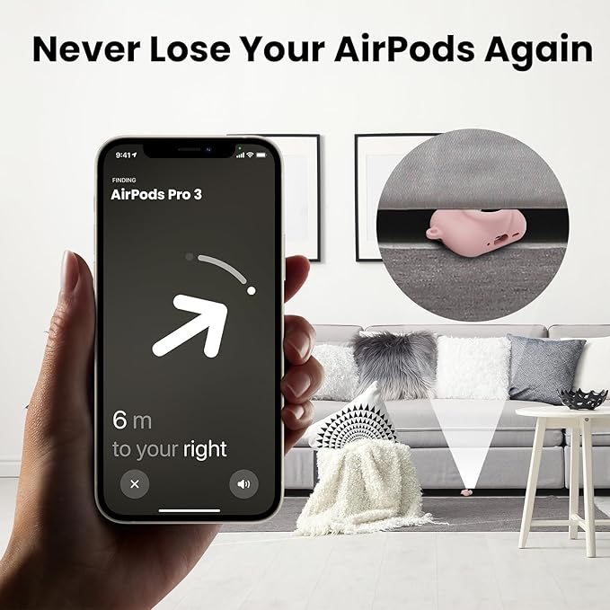2 in 1 Silicone Case Compatible with AirPods Pro 3 and AirTag 2/1, Shockproof Protective Case Cover for AirPods Pro 3rd Generation 2025 with Cleaner Kit & Carabiner (Pink)