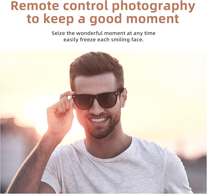 Smart Glasses for Men & Women, Bluetooth Glasses with Speakers, UV400 Polarized Lenses, Open Ear Sound, Music/Call, Touch Voice Assistant, Smart Bluetooth Sunglasses for Driving Traveling