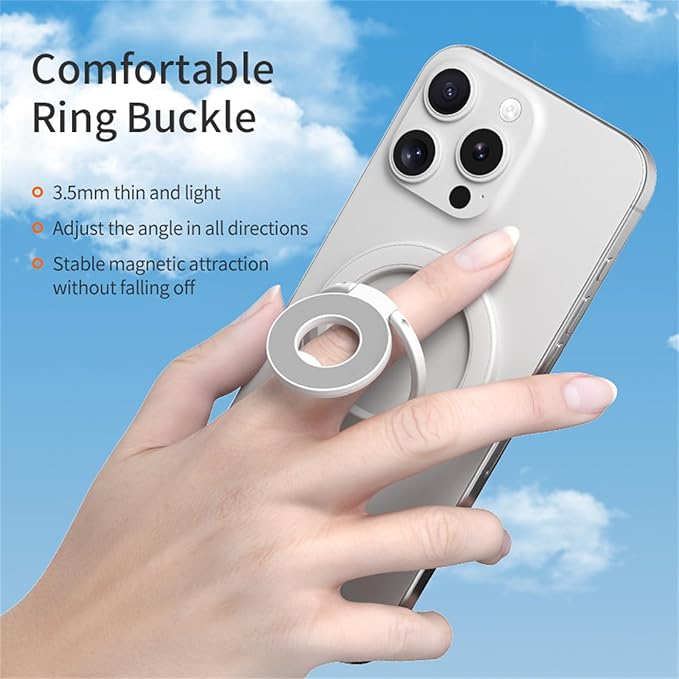 Ysnzaq for MagSafe Phone Grip, Magnetic Ring Holder Adjustable Kickstand, Dual-Sided Magnetic Stand for iPhone 17 Pro Max 16 15 14 13 12 Pro Max, Samsung, Google, 11D Gold