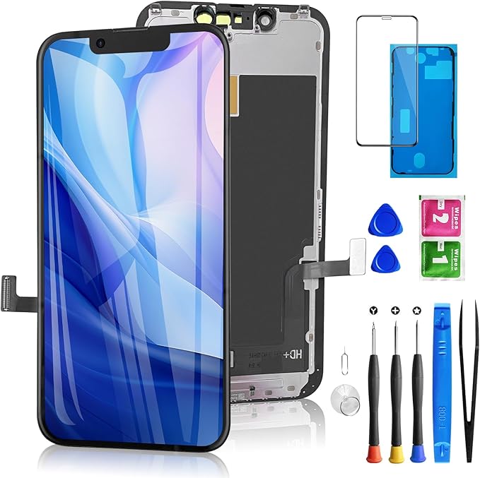 for iPhone 13 Mini Screen Replacement 5.4 Inch, 3D Touch LCD Display for A2481, A2626, A2628, A2629, A2630, with Repair Tools Kit+ Waterproof Frame Adhesive Sticker+Screen Tempered Protector