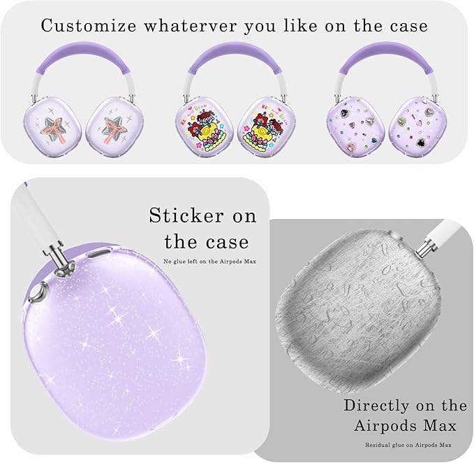 for AirPods Max case Cover,Anti-Scratch Ear Pad Case Cover/Ear Cups Cover/Headband Cover for AirPods Max. Clear Soft TPU and Silicone,Skin Scratch Proof.