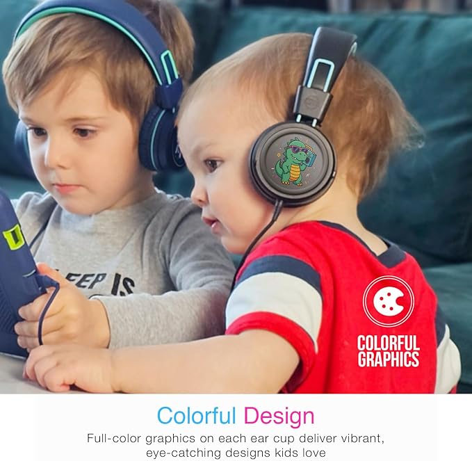 MEE audio KidJamz KJ55 Wired Children’s Headphones with 3.5mm Plug (Black, AUX Standard)