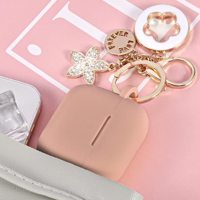 VISOOM Case for Airpods 3 Pink Airpods 3rd Cases 2021 Silicone for iPod 3 Earbuds Case Cover Women Wireless Charging Case with Accessories Girl Bling Keychain for Apple Ear Buds 3rd Generation