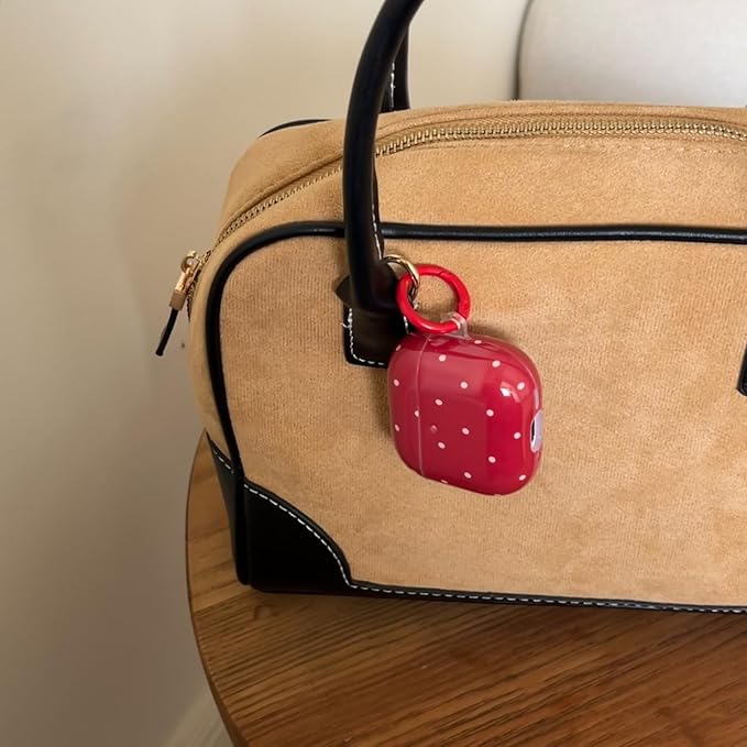 White Polka Dot Red Case with Lock for Airpods 3 Gen,Vintage Aesthetic Pattern Stylish Luxury Trendy Retro Girls Women Protective Cover for Airpod 3rd Genetation
