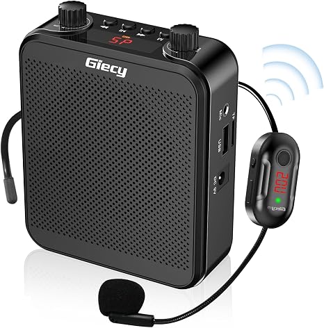 30W Portable Voice Amplifier with Wireless Microphone Headset, 2800mAh Rechargeable PA System Speaker Personal Microphone Speech Power Amplifiers Loudspeaker for Teachers/Metting/Tour Guide