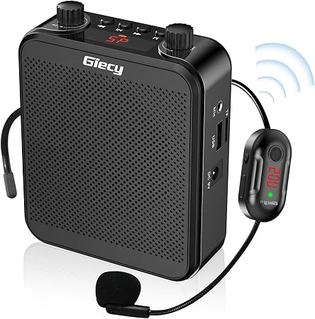 30W Portable Voice Amplifier with Wireless Microphone Headset, 2800mAh Rechargeable PA System Speaker Personal Microphone Speech Power Amplifiers Loudspeaker for Teachers/Metting/Tour Guide