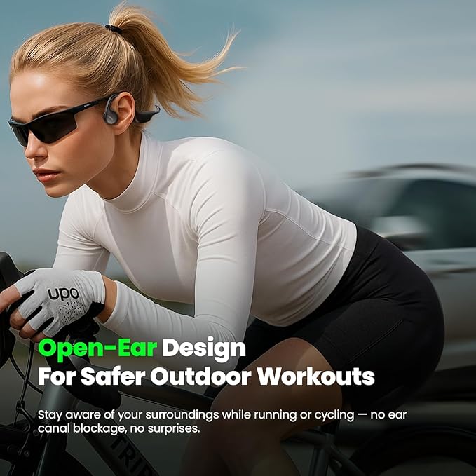 Bone Conduction Headphones,Bluetooth V6.0 Bone Conduction Earbuds with Mic,Open Ear Headphones 12Hrs Playtime,Wireless IPX5 Waterproof Sport Headphone for Running (Obsidian Black)