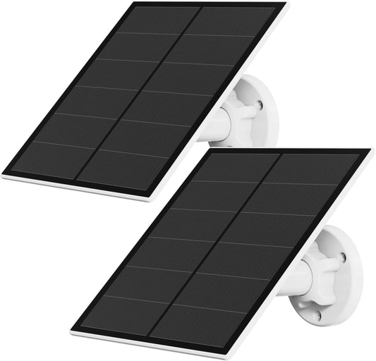 Solar Panel for Security Camera 2-Pack – 5W USB-C & Micro USB, IP65 Waterproof