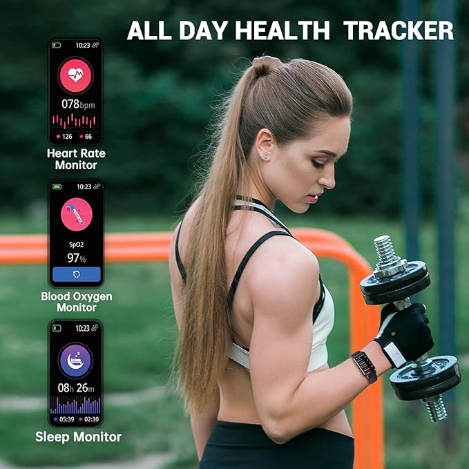 Fitness Tracker with 1.47" Touchscreen, Slim Smart Watch for Men Women, 5ATM Waterproof Activity Tracker with Heart Rate Blood Oxygen Sleep Monitor, Smartband for Android iOS (Purple)