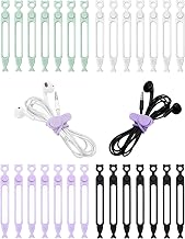 28 Pcs Silicone Cable Ties Reusable, Cable Cord Organizer Straps - Image 1