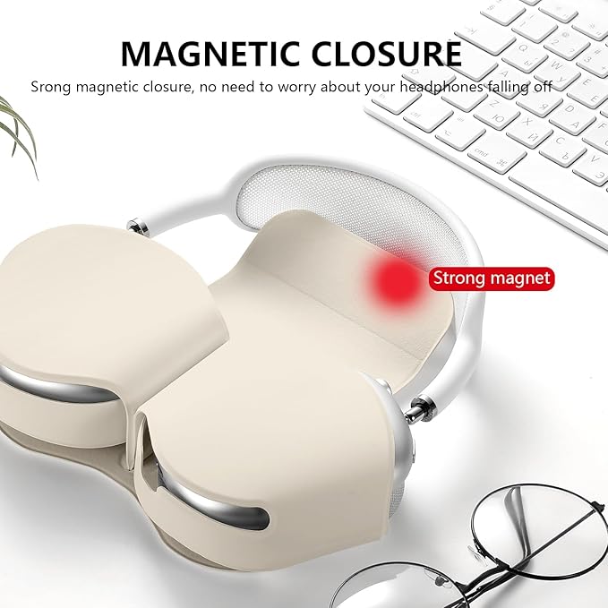 for Apple Airpods Max Case,Headphones Protective Case for AirPod Max Supports Sleep Mode, Anti-Scratch and Anti-Dust,Airpod Pro Max by PU Leather,Starlight 2