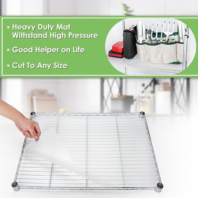 Shelf Liner for Wire Shelving. 18x197'', Easy to Cut. Thick/Waterproof/Non-Slip Non-Adhesive Stain-Proof for Clear Liner/Kitchen/Cabinet/Drawer