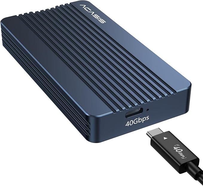 ACASIS 40Gbps M.2 NVMe SSD Enclosure, TBU 405 for M1 M2 Pro/Max, Compatible with 、USB4/USB3.2/3.1/3.0/2.0, M.2 Enclosure Support 2280/2260/2242/2230 (TBU405)