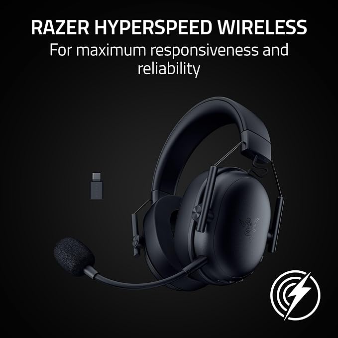 Razer BlackShark V3 X HyperSpeed Wireless Gaming Headset for PC: 50mm Drivers - Cardioid Mic - 2.4 GHz, Bluetooth, USB - Works with Mac, PS5, Nintendo Switch, Smartphone - Black (Renewed)